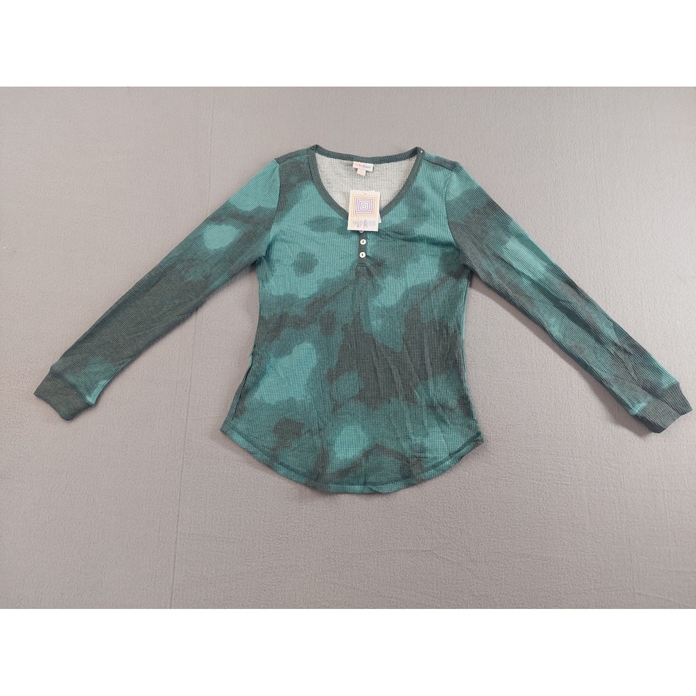 Lularoe Women Top XS Multicolor Tie Dye V Neck Circular Hem Pullover Outdoor Tee